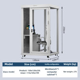 Homelements 1 Person 1.3x1.2x2.2m White & Black Glass Model Mobile Soundproof Room Home Live Broadcast Room Singing Cabin Recording Studio Indoor Telephone Booth Piano Sleeping Soundproof Silent Cabin